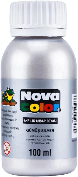 NOVA COLOR AKRİLİK BOYA 100 GR GÜMÜŞ NC-2036