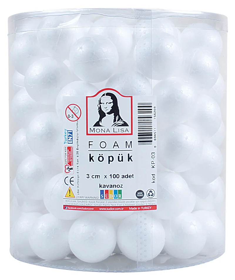 SÜDOR KÖPÜK 3 CM X 100 AD KAVANOZ KP-03