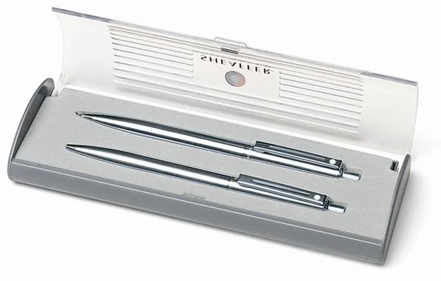SHEAFFER TÜKENMEZ KALEM + VERSATİL KALEM SET SENTINEL 323-9 PARLAK KROM