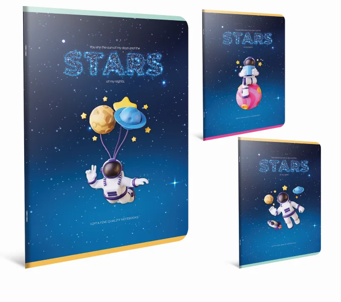 GIPTA DEFTER STARS A4 TEL DİKİŞ KARTON KAPAK 60 YP. ÇİZGİLİ 6190