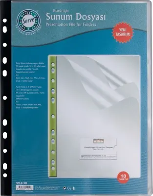 SERVE SUNUM DOSYASI KLASÖRE TAKILABİLİR 20 Lİ SİYAH SV-6120-SYH