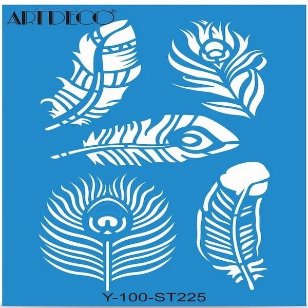 ARTDECO STENCIL A4 KUŞ TÜYLERİ Y-100-ST225