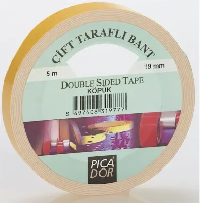 PICADOR ÇİFT TARAFLI BANT KÖPÜK ASKISIZ 4301 19MMX5MT KN003