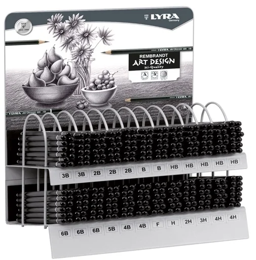 LYRA KURŞUN KALEM DERECELİ REMBRANDT ART DESIGN 288 Lİ METAL STAND L9620301
