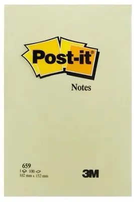 POST-IT YAPIŞKANLI NOT KAĞIDI SARI 102x152 DÜZ 100 YP 659 520100441300