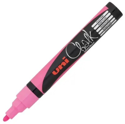 UNİ TAHTA MARKÖRÜ CHALK SU BAZLI PWE-5M F.PEMBE
