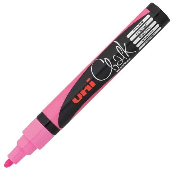 UNİ TAHTA MARKÖRÜ CHALK SU BAZLI PWE-5M F.PEMBE