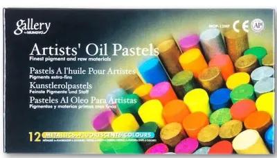 MUNGYO PASTEL BOYA GALLERY YUVARLAK YAĞLI 12 ( 6 METALİK + 6 FOSFORLU ) MOP-12 MF
