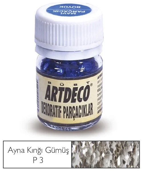 ARTDECO DEKOPAJ PARÇACIK 25 ML AYNA KIRIĞI GÜMÜŞ Y-029A-P3