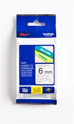 PASİF BROTHER PTOUCH ETİKET LAM. 6MM ŞEFFAF-SİYAH TZ111