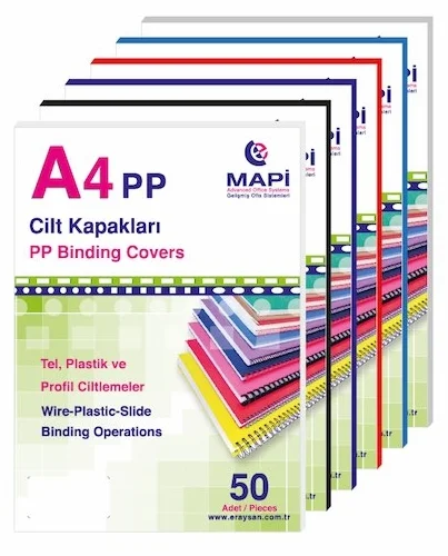 MAPİ CİLT KAPAĞI PP A4 350 MİC. BEYAZ 50Lİ 2042400