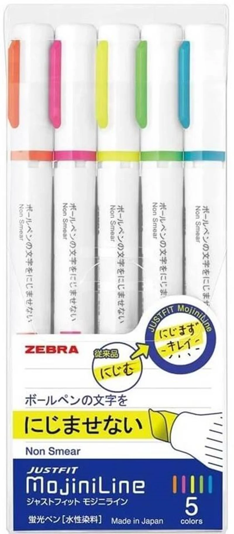 ZEBRA FOSFORLU KALEM JUSTFIT SET 5 Lİ WKS22-5C