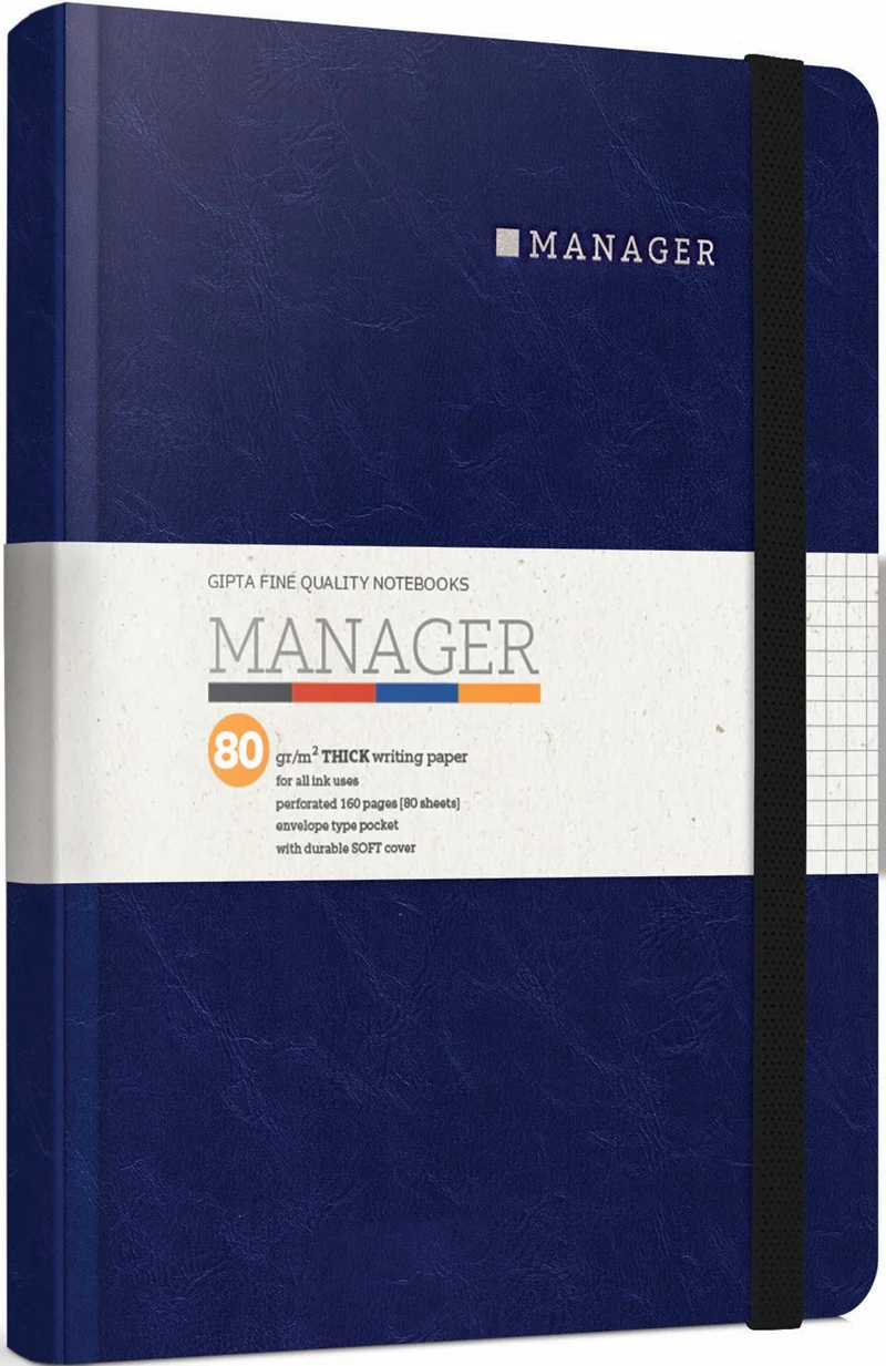 GIPTA DEFTER MANAGER A5 İP DİKİŞ YUMUŞAK KAPAK 80 YP. ÇİZGİLİ 5741