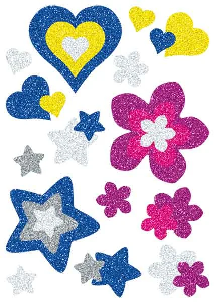 HERMA ETİKET MAGIC GLITTERY KALP VE ÇİÇEKLER 3272