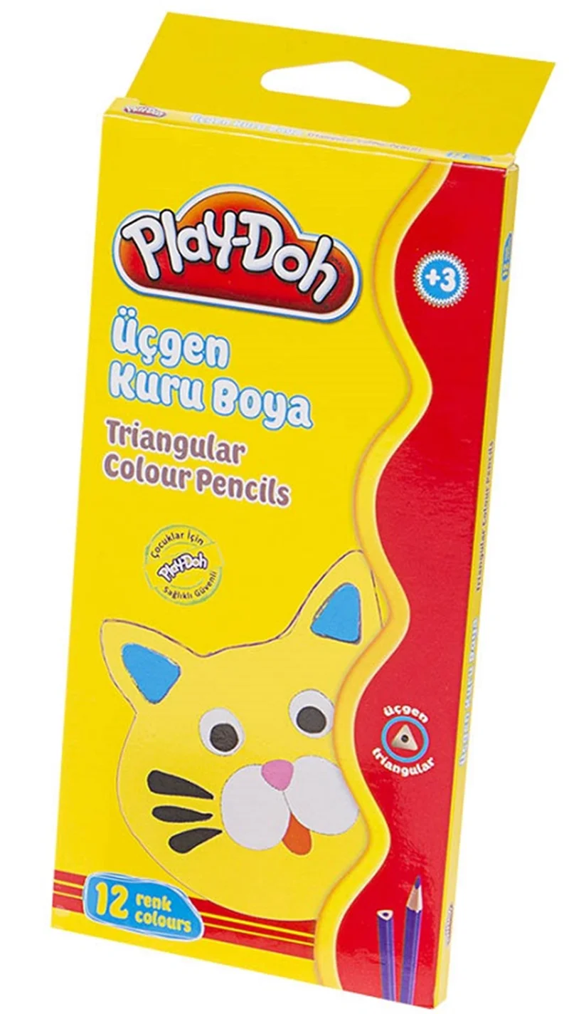 PLAY-DOH KURU BOYA 12 RENK WOODFREE JUMBO ÜÇGEN PLAY- KU028