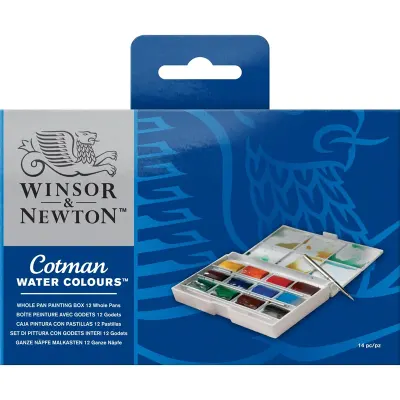 W&amp;N SULU BOYA COTMAN SET 12 x TAM TABLET WHOLE PAN PAINTING BOX WN-03906532