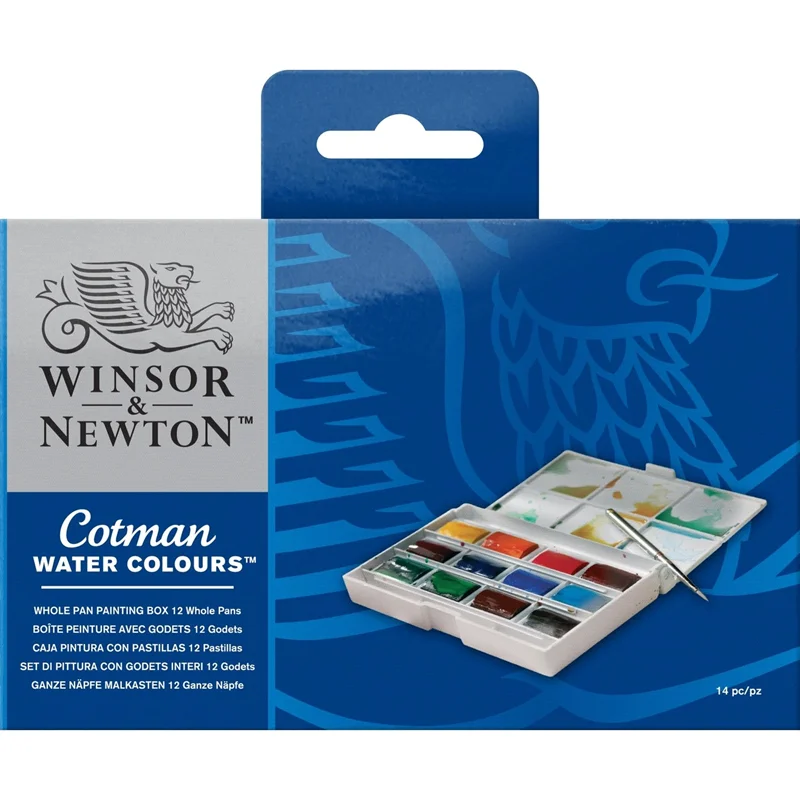 W&amp;N SULU BOYA COTMAN SET 12 x TAM TABLET WHOLE PAN PAINTING BOX WN-03906532