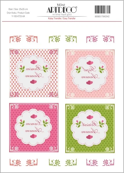 ARTDECO KOLAY TRANSFER 25x35 CM NO:64 Y-100-KT25-64