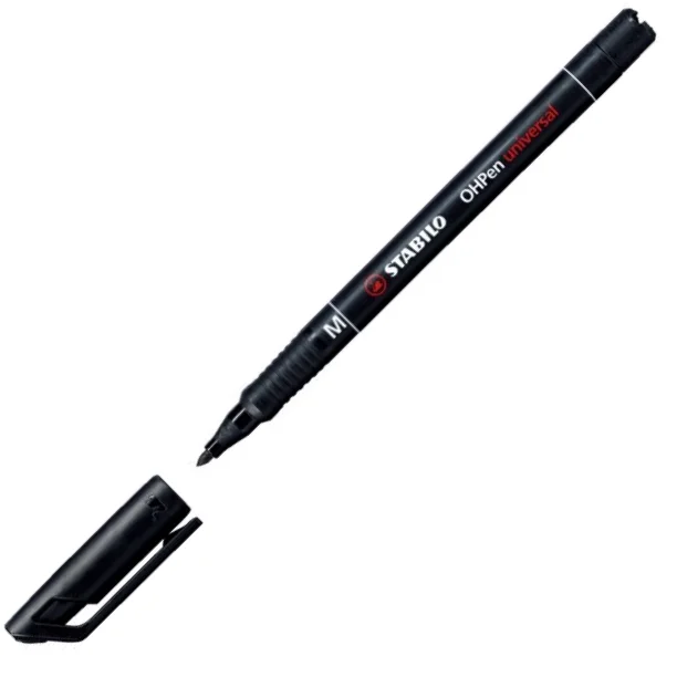 STABILO ASETAT KALEMİ OHP MEDIUM SİYAH 843/46