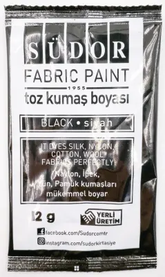 SÜDOR KUMAŞ BOYASI TOZ SİYAH KB10