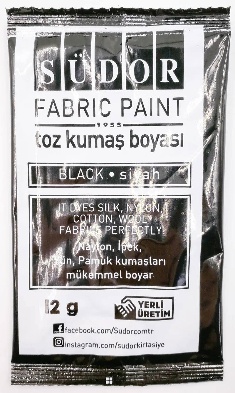 SÜDOR KUMAŞ BOYASI TOZ SİYAH KB10