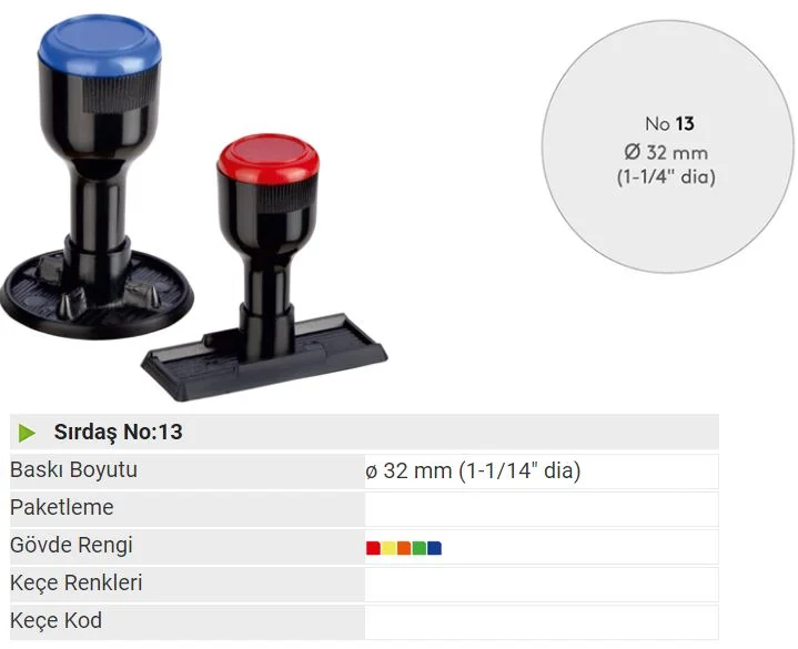 SIRDAŞ MÜHÜR SAPI PLASTİK P13 32 MM