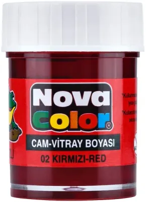 NOVA COLOR CAM BOYASI SU BAZLI ŞİŞE 15 CC KIRMIZI NC-150