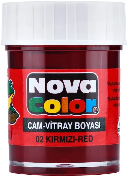 NOVA COLOR CAM BOYASI SU BAZLI ŞİŞE 15 CC KIRMIZI NC-150