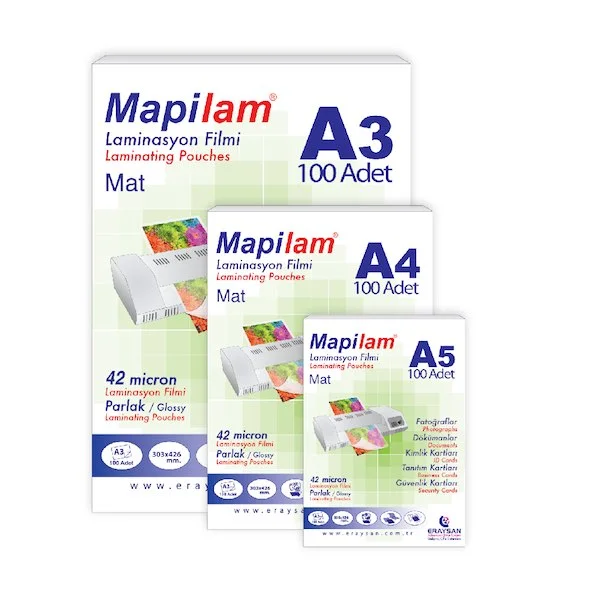 MAPİ LAMİNASYON 42 MİC.A3 MAT 200LÜ 104 04 03