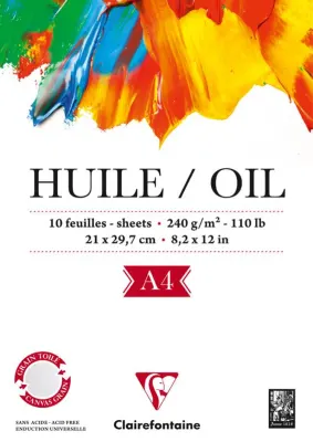 CLAIREFONTAINE YAĞLI BOYA BLOĞU HUILE OIL A4 240 GR 10 YP HO96311