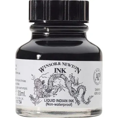 W&amp;N ÇİZİM MÜREKKEBİ DRAWING INK 30 ML BLACK 030 WN-1010030