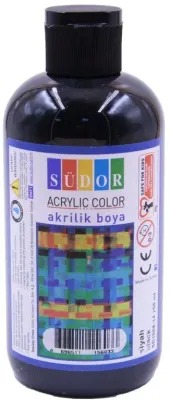 SÜDOR AKRİLİK BOYA 250 ML SİYAH SD1008-14