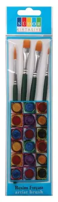 SÜDOR HOBİ FIRÇASI ÇEŞİT KIZIL SET 3 4 LÜ SFSET3