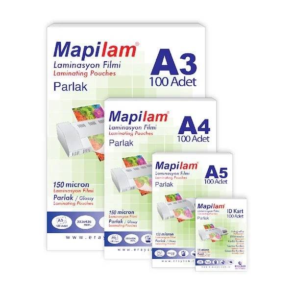 MAPİ LAMİNASYON 150 MİC.A3 PARLAK 100LÜ 102 15 03