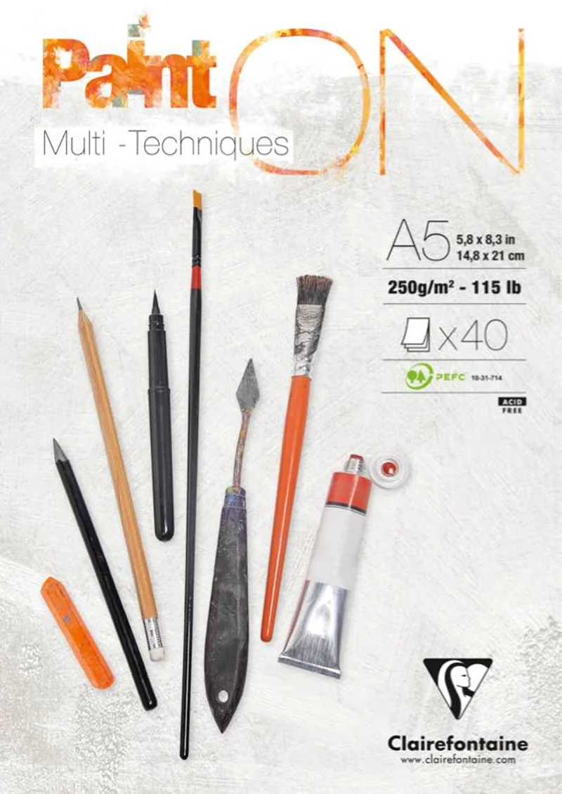CLAIREFONTAINE ÇİZİM BLOĞU PAINT-ON WHITE A5 250 GR 40 YP PO96538