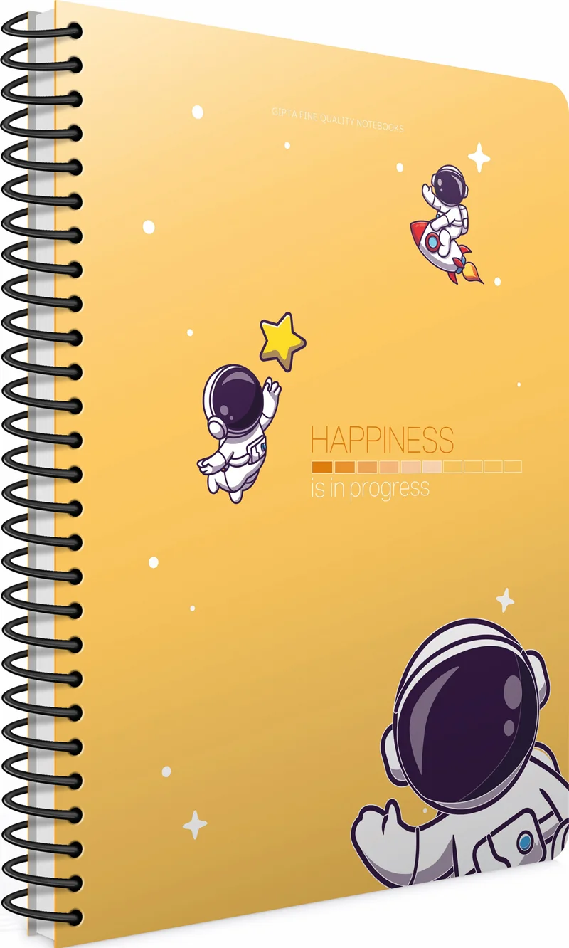 GIPTA DEFTER HAPPINESS A5 SPİRALLİ KARTON KAPAK 80 YP. KARELİ 6172