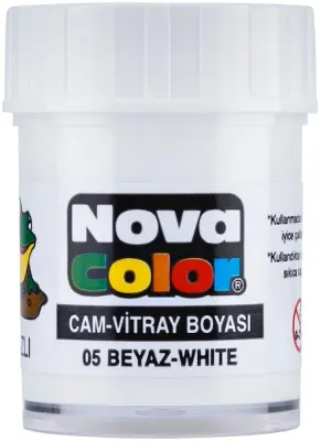 NOVA COLOR CAM BOYASI SU BAZLI ŞİŞE 15 CC BEYAZ NC-153