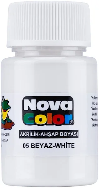 NOVA COLOR AKRİLİK BOYA ŞİŞE 30 CC BEYAZ NC-173