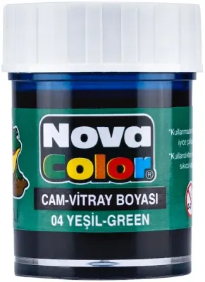 NOVA COLOR CAM BOYASI SU BAZLI ŞİŞE 15 CC YEŞİL NC-152