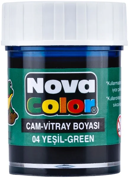 NOVA COLOR CAM BOYASI SU BAZLI ŞİŞE 15 CC YEŞİL NC-152