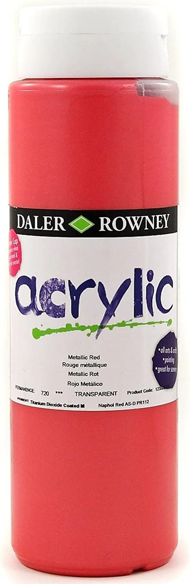DALER ROWNEY AKRİLİK BOYA GRADUATE SERİSİ 500 ML METALIC RED 123500720