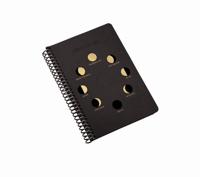 GIPTA DEFTER CIRCLE OF LIFE 17x24 SPİRALLİ DERİ KAPAK 120 YP. KARELİ 6439