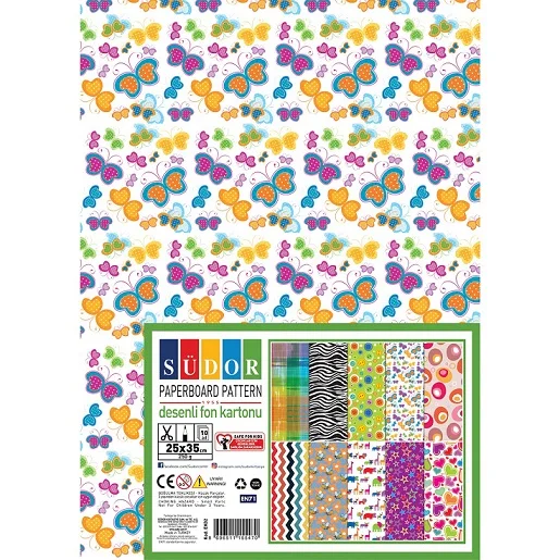 SÜDOR FON KARTONU 25x35 250G 10 LU DESENLİ EK02