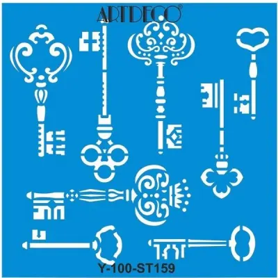 ARTDECO STENCIL 30x30 CM ANAHTARLAR Y-100-ST159