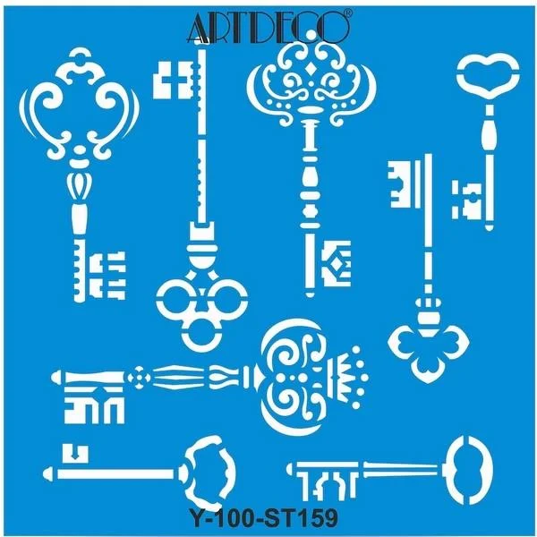 ARTDECO STENCIL 30x30 CM ANAHTARLAR Y-100-ST159