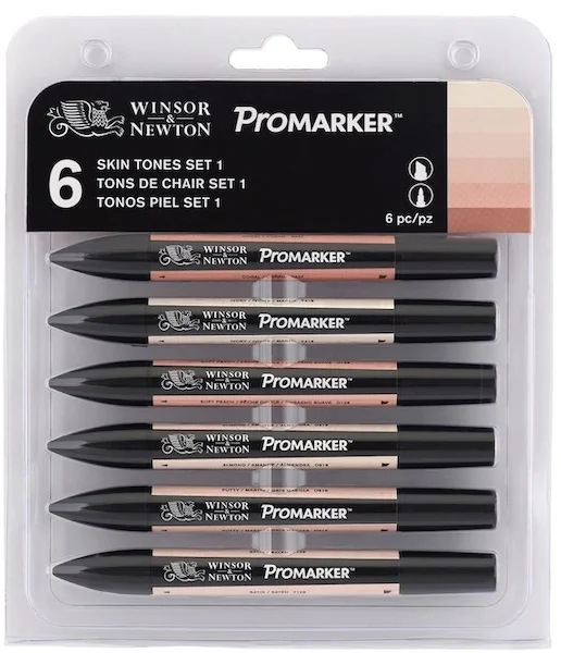 W&N PROMARKER KALEM SET 6 RENK SKIN TONES 1 (TEN RENKLERİ) WN-0290029