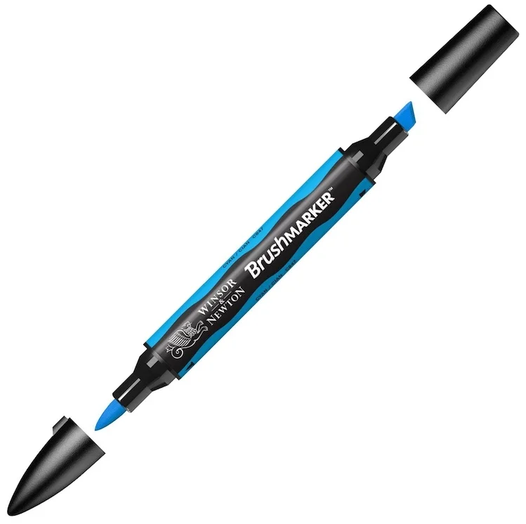 W&amp;N PROMARKER BRUSH KALEM CYAN 207 WN-0204207