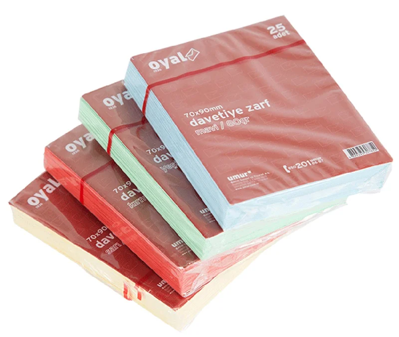 OYAL ZARF DAVETİYE 7x9 80 GR POŞETLİ MAVİ 25 Lİ 30008205