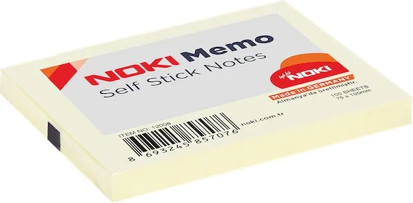 NOKİ MEMO YAPIŞKANLI NOT KAĞIDI 75x102 100 YP 12008 SARI