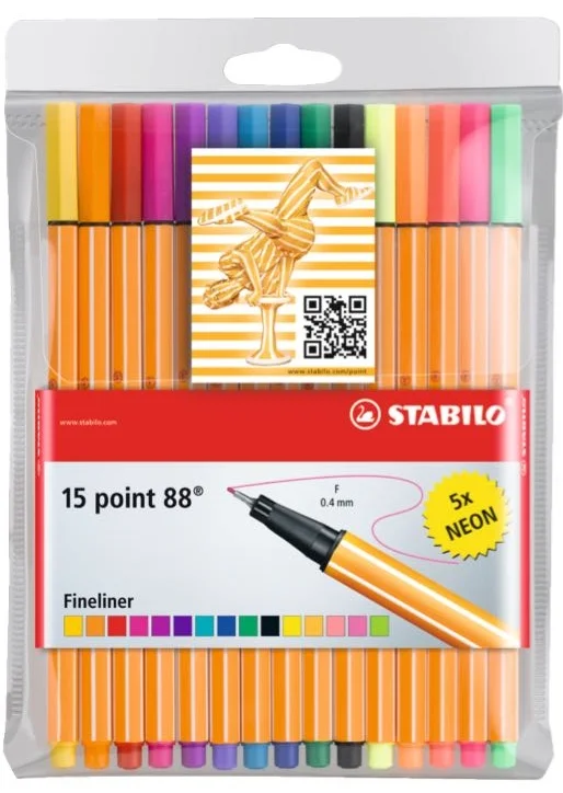 STABILO GLISS KALEM POINT 88 SET 15 RENK (10+5) ASKILI PAKET 8815-1